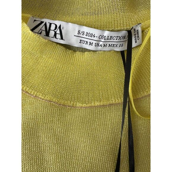 ZARA yellow sheer mock neck light “sweater" size M – NWT - Picture 5 of 6